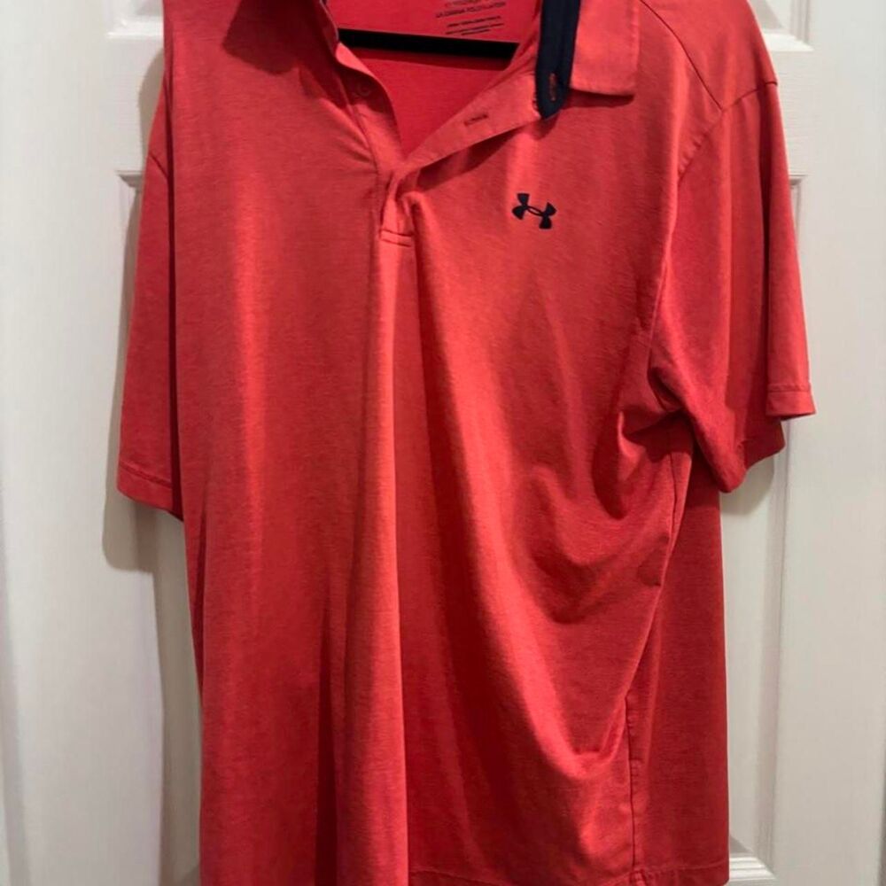 Under-armour Men's Red and Orange Polo-shirts